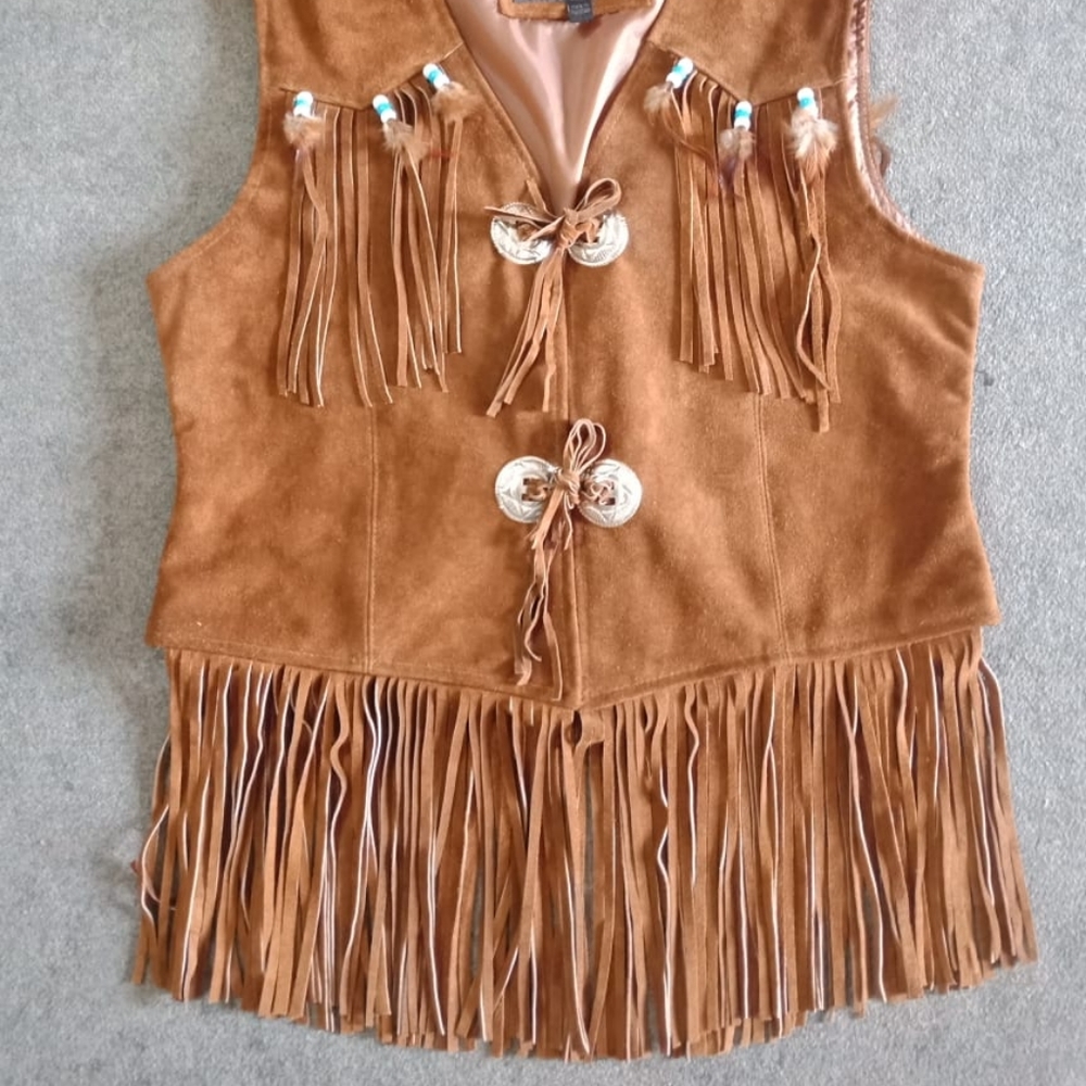 Women's suede leather vest